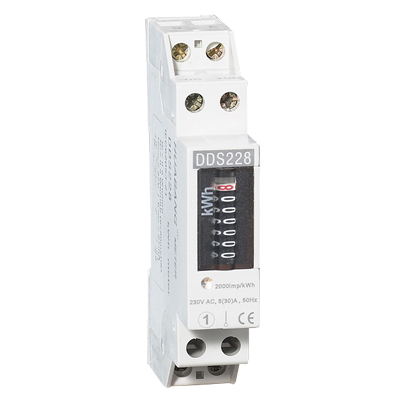 DDS228單相導(dǎo)軌式電能表 計度器顯示 1P